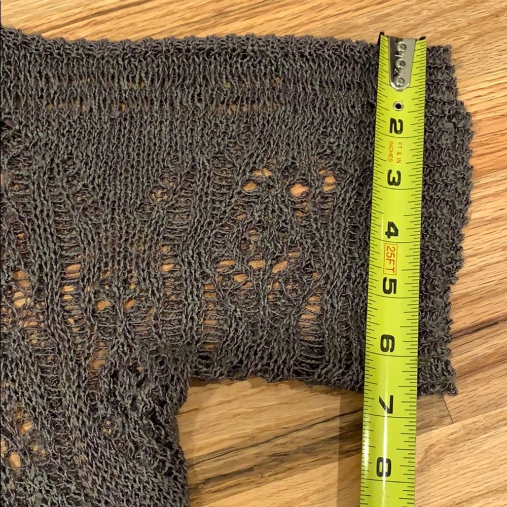 pretty Moth dark gray open knit sweater, XS/TP - Picture 6 of 8
